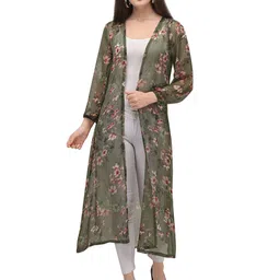 Fashfun Floral Printed Longline Shrug image 1