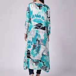 SCORPIUS Floral Printed Open Front Longline Shrug image 4