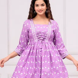 INDIANIC Geometric Print Empire Longline Top image 1