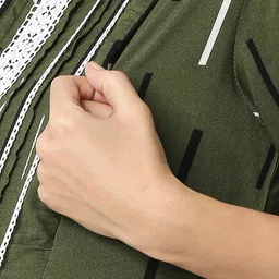 MeeMee Olive Green Print Longline Top image 2