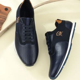 San Frissco Men Blue Textured Lightweight Sneakers-picture-7