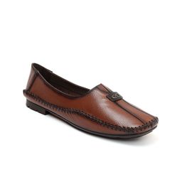 Zoom Shoes Women Textured Round Toe Lightweight Leather Mojaris-picture-6