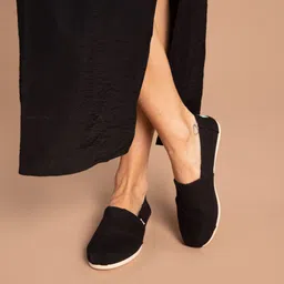 TOMS Women Black Recycled Cotton Canvas Alpargata Slip-On Sneakers-image-79