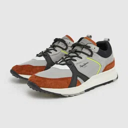 Pepe Jeans Men Joy Tech Colourblocked Suede Comfort Insole Sneakers-picture-0