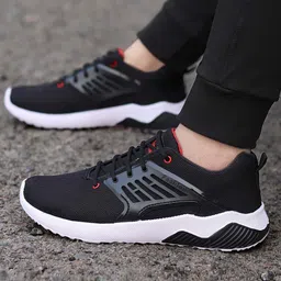 aadi Men Woven Design Lightweight Comfort Insole Mesh Contrast Sole Sneakers-image-89