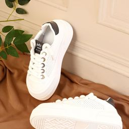Truffle Collection Women Woven Design PU Sneakers-picture-47