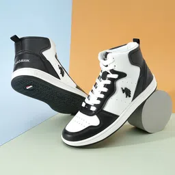 U.S. Polo Assn. Women Colourblocked Mid-Top Sneakers-image-27