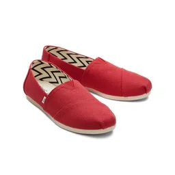 TOMS Women Red Recycled Cotton Canvas Alpargata Slip-On Sneakers image 2