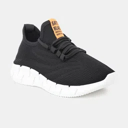 RapidBox Men Black Woven Design Sneakers image 3