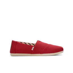 TOMS Women Red Recycled Cotton Canvas Alpargata Slip-On Sneakers image 3