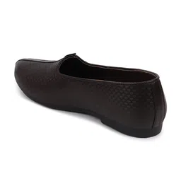 FAUSTO Men Brown Textured PU Slip-On Sneakers image 3