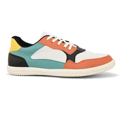 The Roadster Lifestyle Co. Men Orange-Coloured Colourblocked Round Toe Sneakers image 3