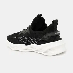 RapidBox Men Black Woven Design Sneakers image 2