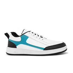 Mast & Harbour Men White & Blue Colourblocked Antibacterial Sneakers image 4