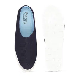 FAUSTO Men Navy Blue Slip-On Sneakers image 5