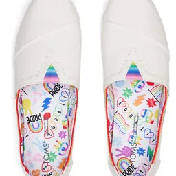 TOMS Women White Solid Slip-On Sneakers image 4