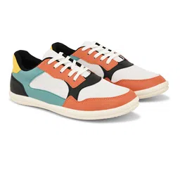 The Roadster Lifestyle Co. Men Orange-Coloured Colourblocked Round Toe Sneakers image 5