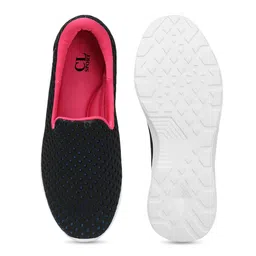 Carlton London Women Textured Round Toe Flyknit Mesh Slip-On Sneakers image 3