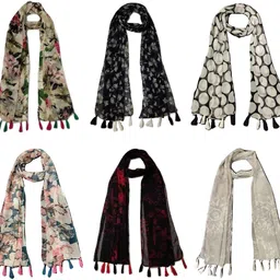 stolevilla Printed Chiffon Women Multicolor Scarf, Stole, Fancy Scarf-picture-18