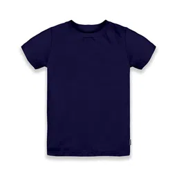 KiddoPanti Boys Navy Blue Solid Round neck Pure Cotton T-shirt-image-27