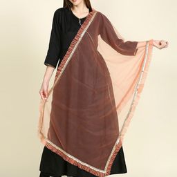 Dupatta Bazaar Ruffle Embellished Border Net Dupatta-picture-16
