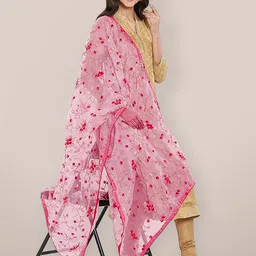 Dupatta Bazaar Embroidered Organza Dupatta with Sequinned image 3