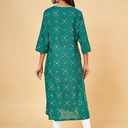 RANGMANCH BY PANTALOONS Ethnic Motifs Printed Panelled Straight Kurta image 4
