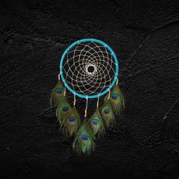 govavi Handmade Peacock Feather Dream Catcher for Positive Energy, Wall Hanging Feather, Wool, Wood Dream Catcher-picture-39
