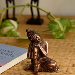 eCraftIndia Brown Resting Buddha on Knee Showpiece image 2