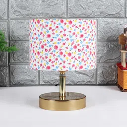 Devansh Metal table lamp with Multicolor cotton Shade by New Era image 2