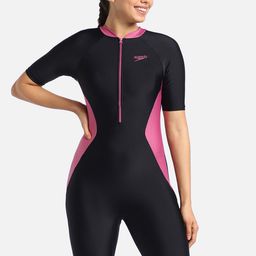 Speedo Colourblocked Mock Collar Medium Coverage Kneesuit Swimwear-picture-9