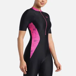 Speedo Colourblocked Mock Collar Medium Coverage Kneesuit Swimwear image 5