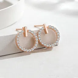 myki Glamorous Silver Zircon Earrings For Women & Girls Cubic Zirconia Sterling Silver Stud Earring-picture-16