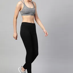 hrx by hrithik roshan Solid Women Black Tights image 5