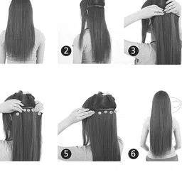 ss clipextension 5 clip curly high quality black hair extension 22 inch long length for women Hair Extension image 4