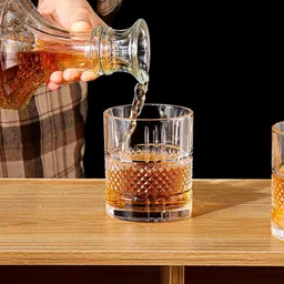 fancytrend (Pack of 6) Crystal Cut Whiskey Glasses Set of 6 (i) Glass Set Water/Juice Glass image 2