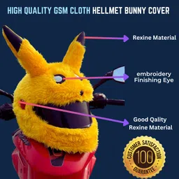 srphere LONG EAR DESIGN YELLOW PIKACHU HELMET COVER Bike Fairing Kit image 2