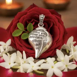 divine rudras Divya Shankh Krishna Pendant with Sanskrit Engraving Brass Brass Pendant Set image 3