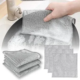 ZUDORA Non-Scratch Wire Dishcloth Multipurpose Wire Dish Washing Rags for Wet and Dry Scrub Pad, Stainless Steel Scrub-picture-25
