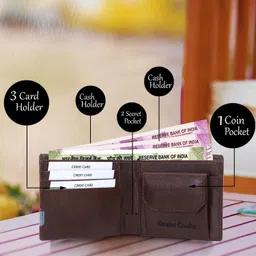 dezire crafts Men Evening/Party, Trendy, Travel, Formal, Ethnic, Casual Brown Artificial Leather Wallet - Regular Size image 2