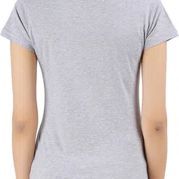 ap'pulse Pack of 2 Women Solid V Neck Pure Cotton Pink, Grey T-Shirt image 3