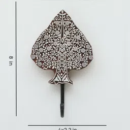 wooden home Mango Wood Hand Carved Design Decorative Key & Coat Wall Hook for Hanging image 2