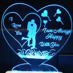 red robin I LOVE YOU HEART Acrylic 3D Illusion RGB 7 Colour Changing LED Plug n Play Night Lamp-picture-15