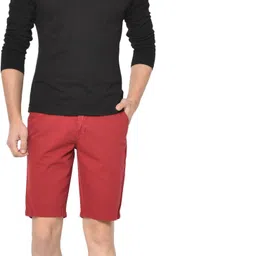 studio nexx Solid Men Red Chino Shorts image 5