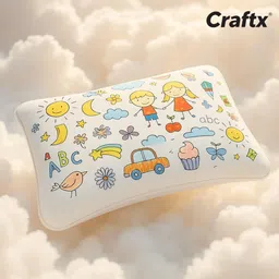 craftx Memory Foam Sleeping Pillow Pack of 1 Abstract Kids Pillow for Sleeping | Toddler Baby Child Neck Support Cushion image 2