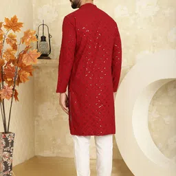 anaya azrin Men Embroidered, Embellished Viscose Rayon Straight Kurta image 2