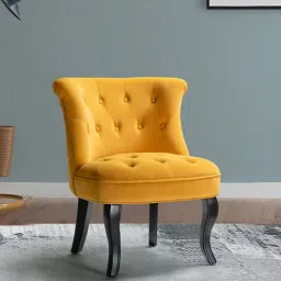 timberly Grenier Fabric Slipper Chair in Yellow Colour-picture-33