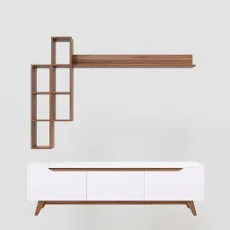mintwud from pepperfry D3 Tv Unit In And White Finish image 4