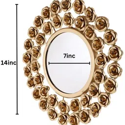 metalmastery Golden Rose Reflection Pair Decorative Mirror image 3