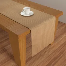 S9home by Seasons Khaki-Coloured Geometric 6 Seater Table Runner-image-2